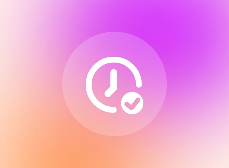 ícone de economia de tempo com gradiente rosa