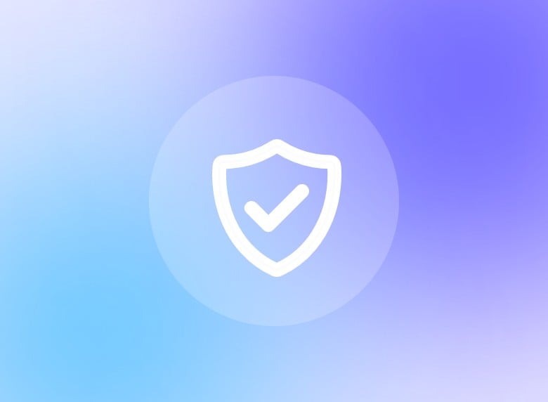 Ícone seguro em gradiente púrpura