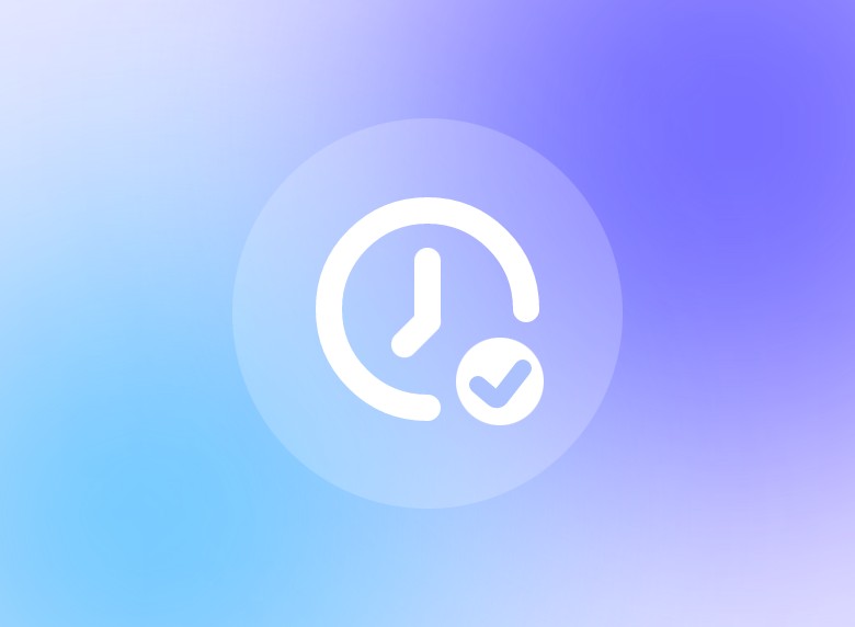 Gradient purple time saving icon