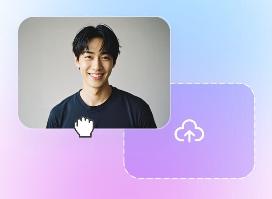男性顔写真アップロード画面