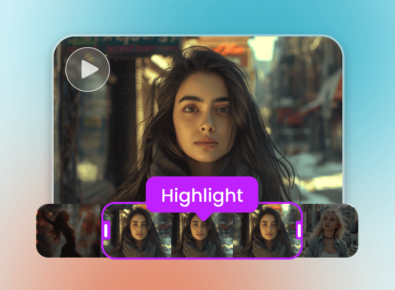 Highlight a video of a beautiful in clipfly
