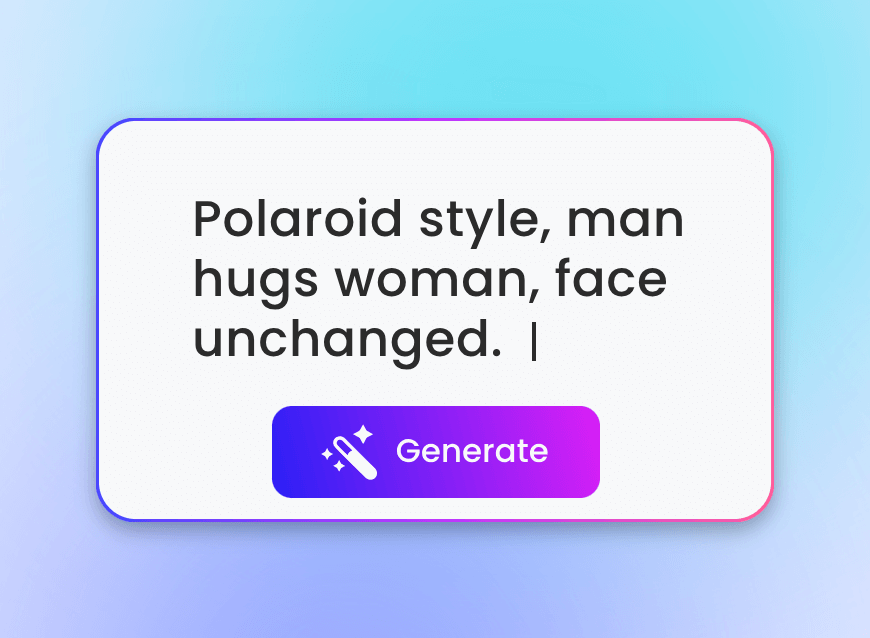 Input text prompts to make an ai polaroid photo