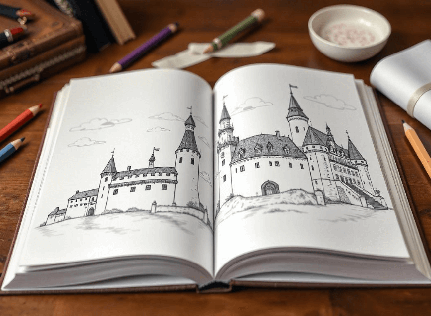 Line drawing coloring page