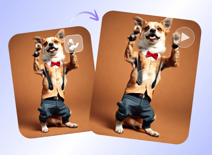 Make a dog dance through clipfly ai dance generator