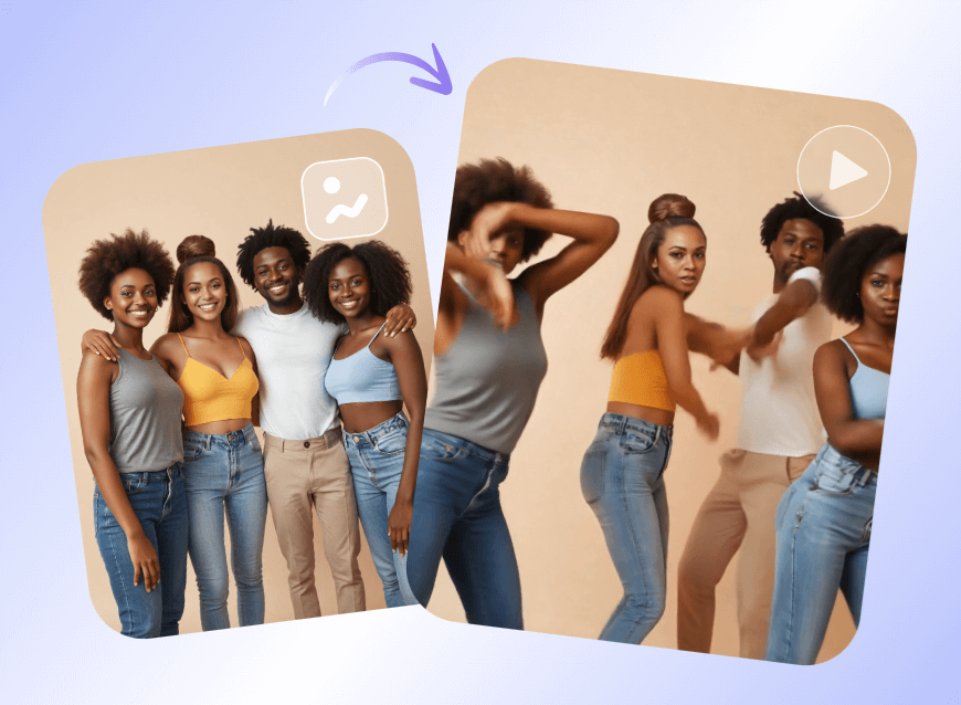 Make a group photo dance through clipfly ai dance generator