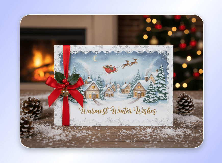 普通の女の子の写真をAI冬写真に変換してポスター作成