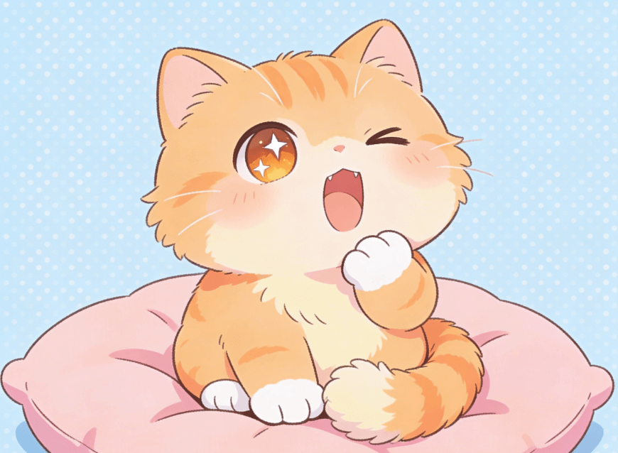 Make a lovely cat in chibi style