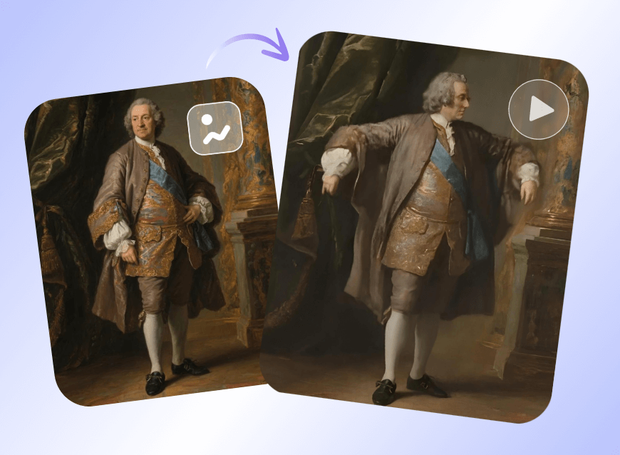 Make a painting dance through clipfly ai dance generator