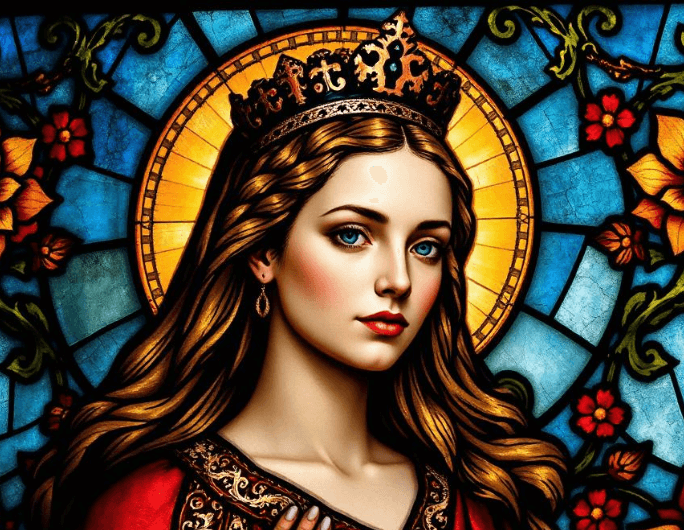 Make a stained glass art picture from a girl picture