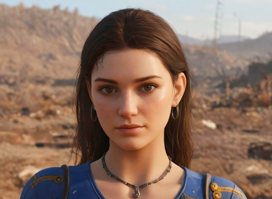 Criar uma garota de IA para um personagem de jogo no clipfly