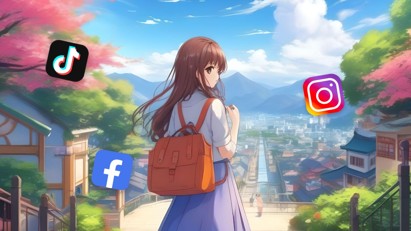 Crie uma cena de desenho animado com IA sobre uma garota de anime e compartilhe nas redes sociais