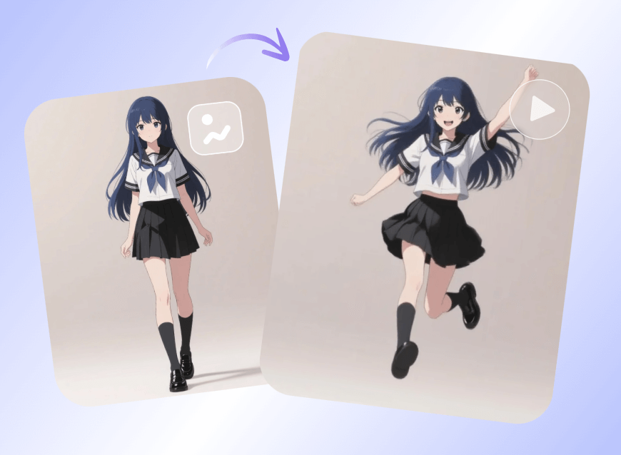 Make an anime girl dance through clipfly ai dance generator