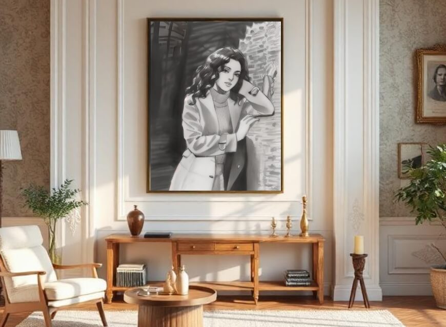 Erstellen Sie Wandkunst mit unserem kostenlosen KI-Skizzenkonverter in Clipfly