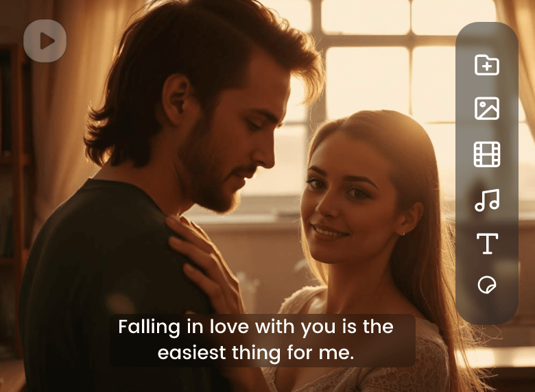 Cinegrafista com um casal em um cenário romântico