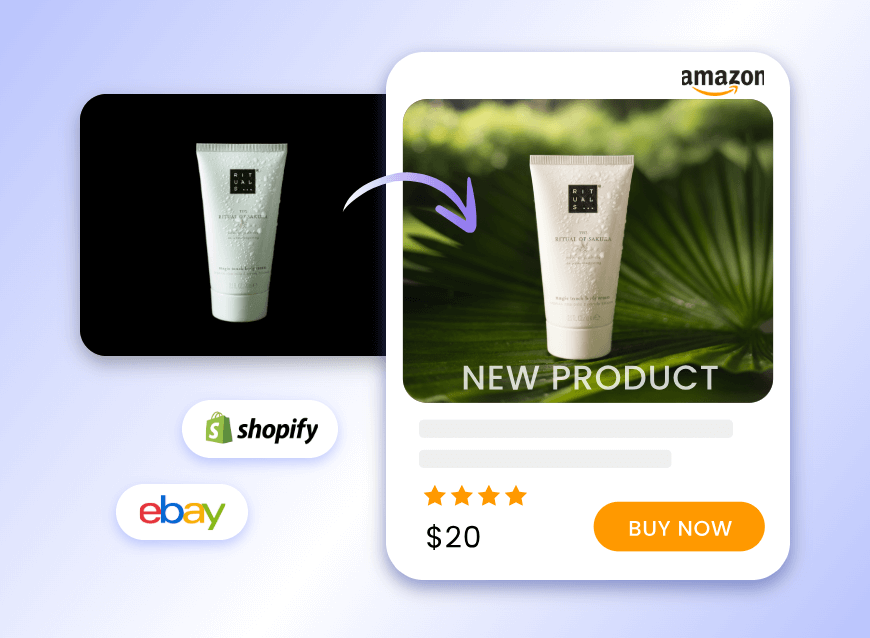 Éditeur d'images IA Nano Banana 2 ajoute un arrière-plan et une description pour le produit