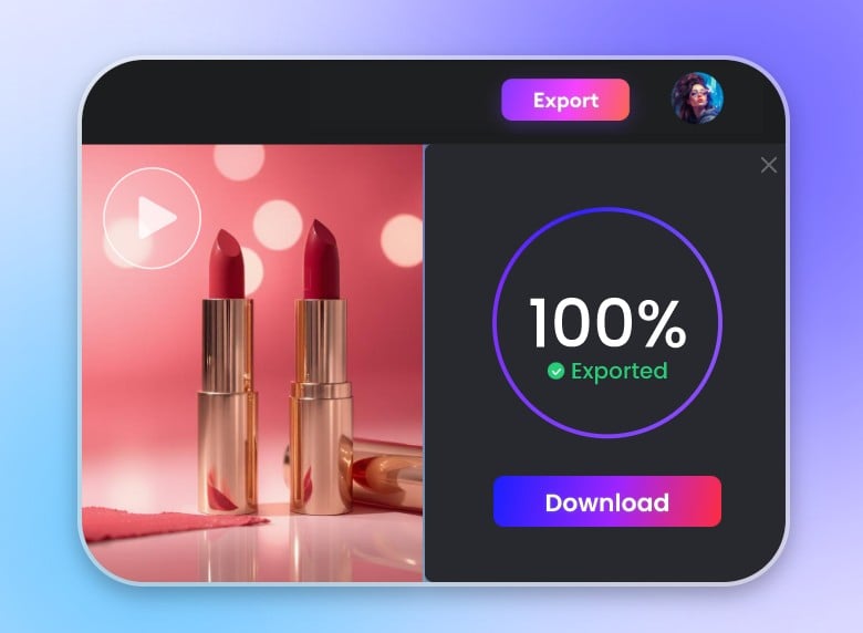 Download your lipstick ad video