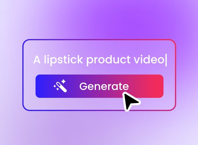 Generate a product video from the text "a lipstick produc video" with clipfly
