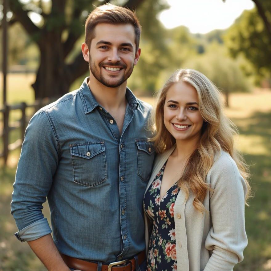 Estilo de arte realista de um casal em uma filial