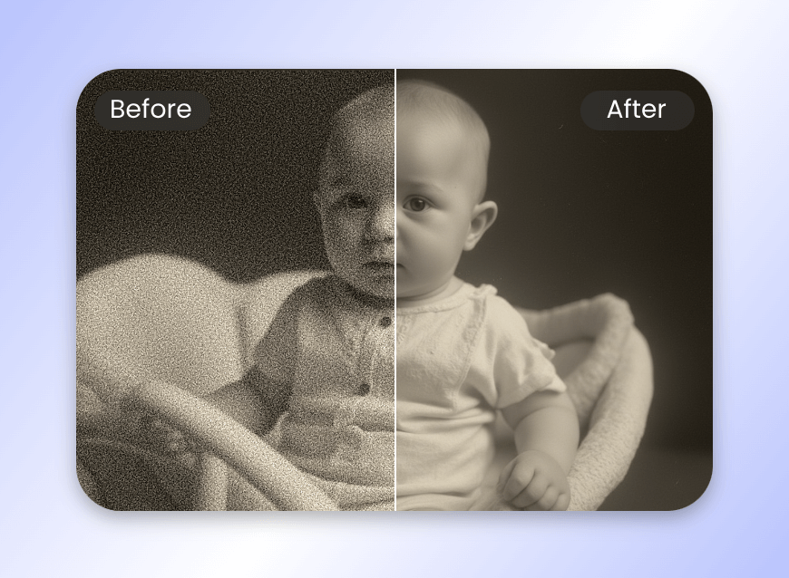 Reduce noise fix low light photo damage