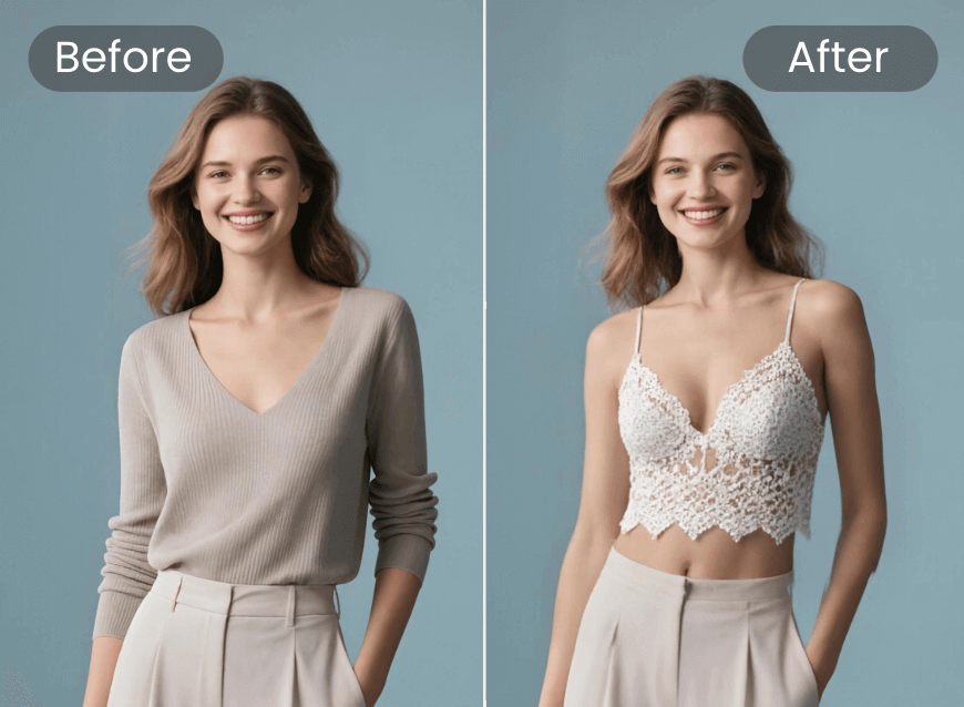 Use uma foto de um homem para remover e trocar de roupa para provar virtualmente