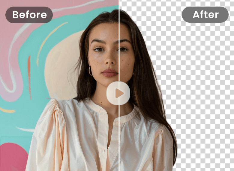 Remove background from a video of a lady in white