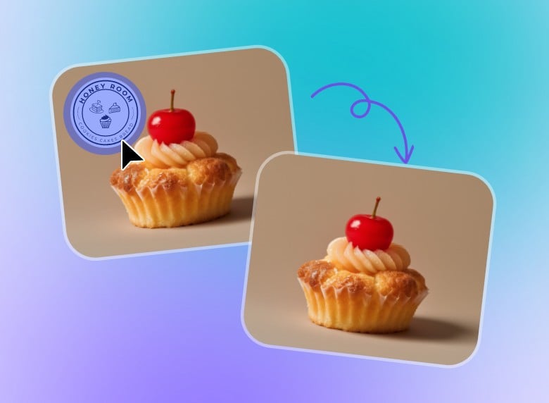 remover objeto de vídeo de um cupcake com o Clipfly