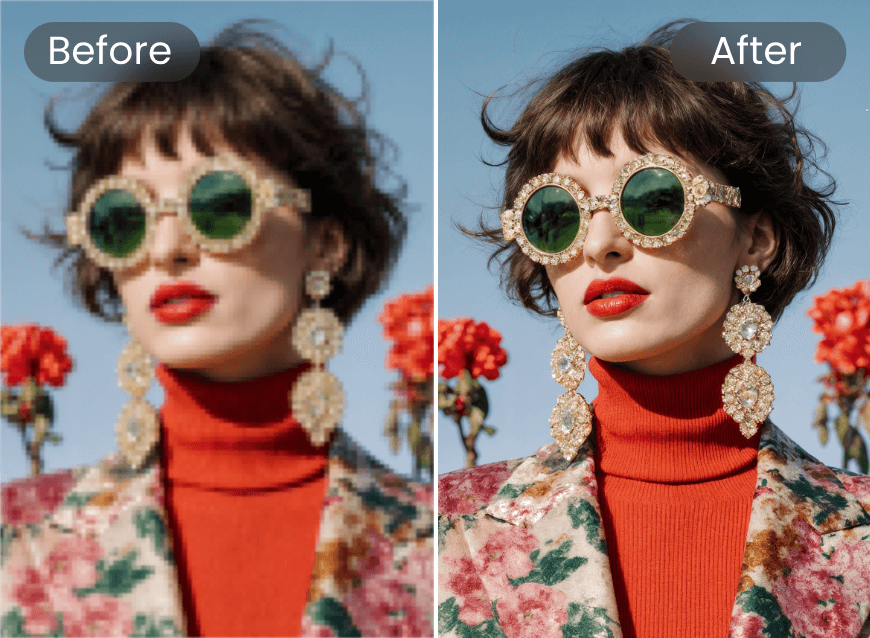 Elimina el pixelado de una foto de una mujer con estilo