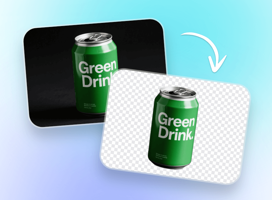 Remove the black background from a blue botllted drink image