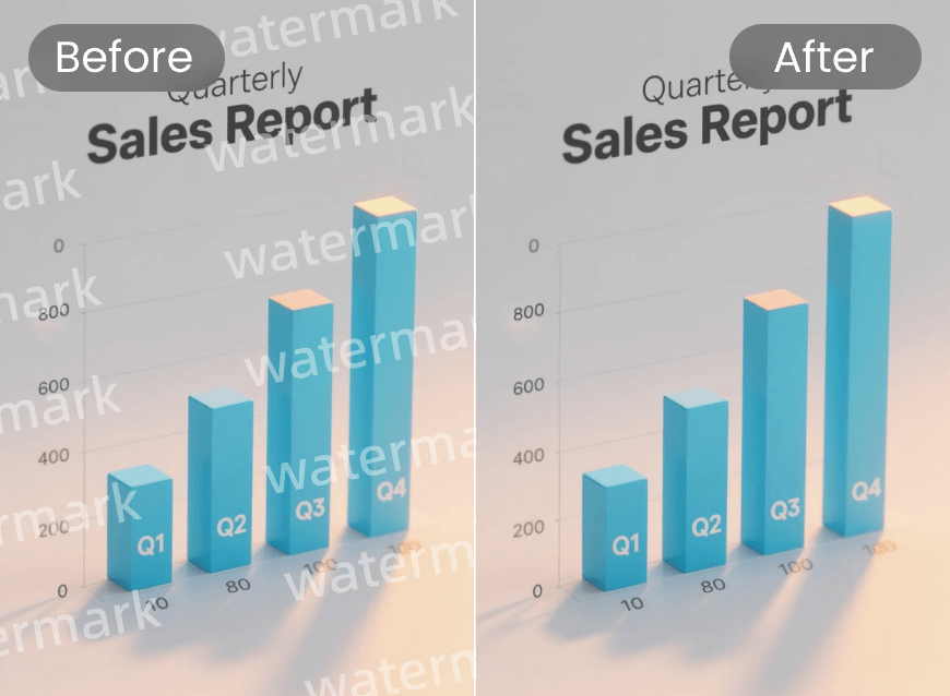 Remove watermark from a photo of graphics with clipfly