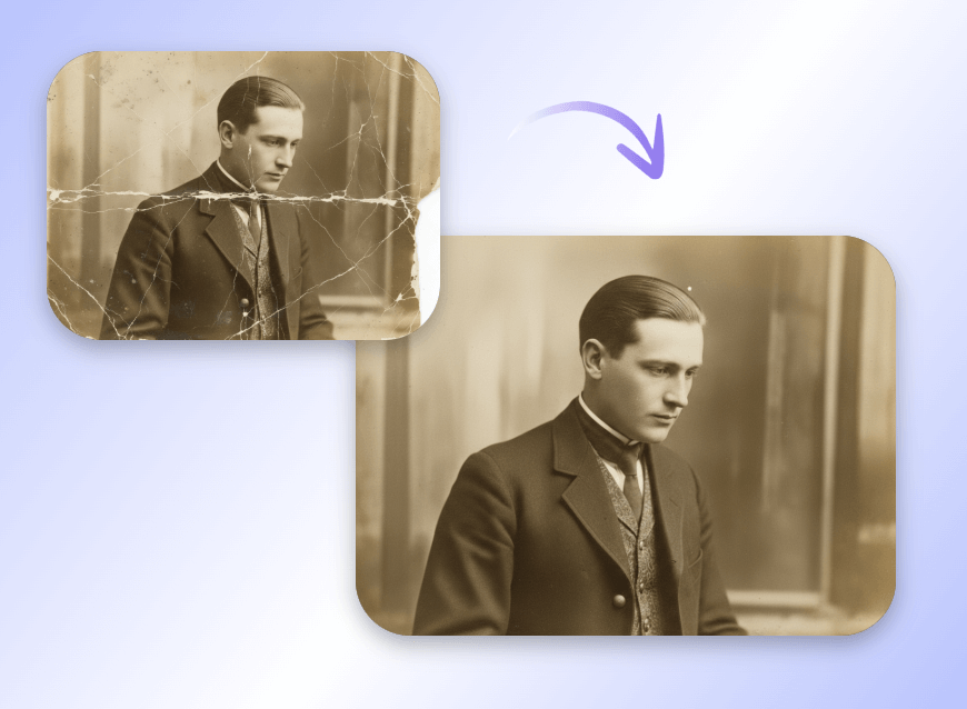 Repair torn damaged photos