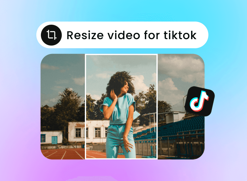 Resize a video of a girl dancing for tiktok in clipfly
