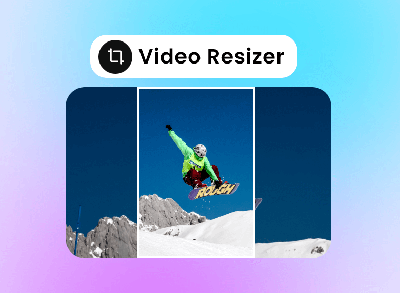Resize a video of a skier in clipfly