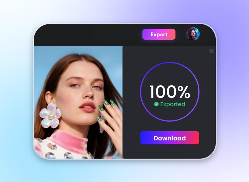 Salve a garota gerada por IA em seu dispositivo com um clique