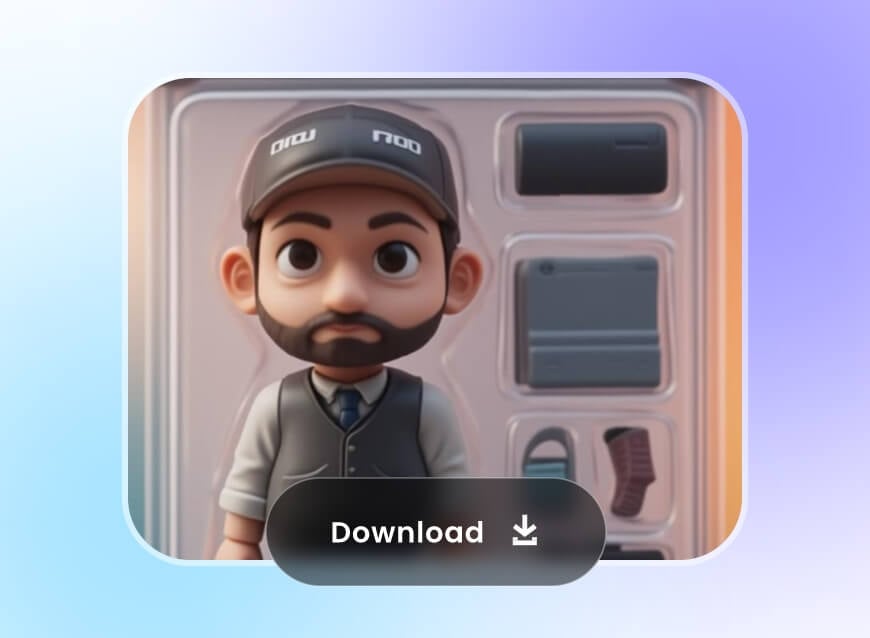 Das erstellte Actionfigur-Bild herunterladen