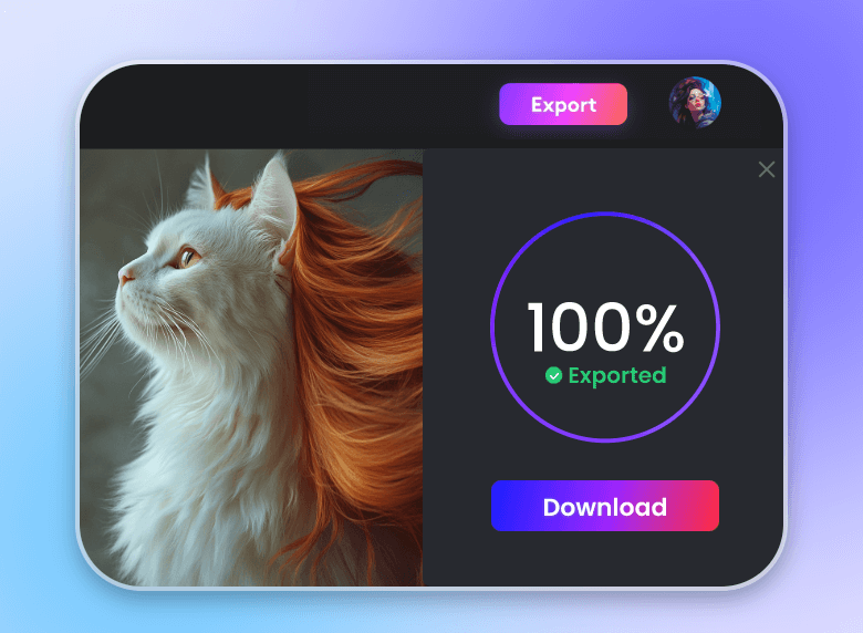 Save your creation with ai long hair filter in one click