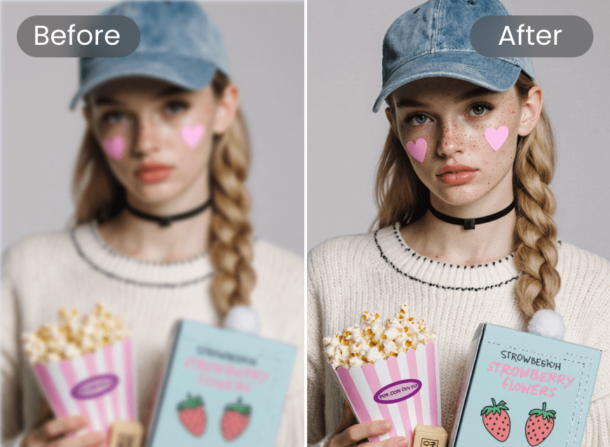 Aumenta la nitidez de una imagen de una chica con actitud