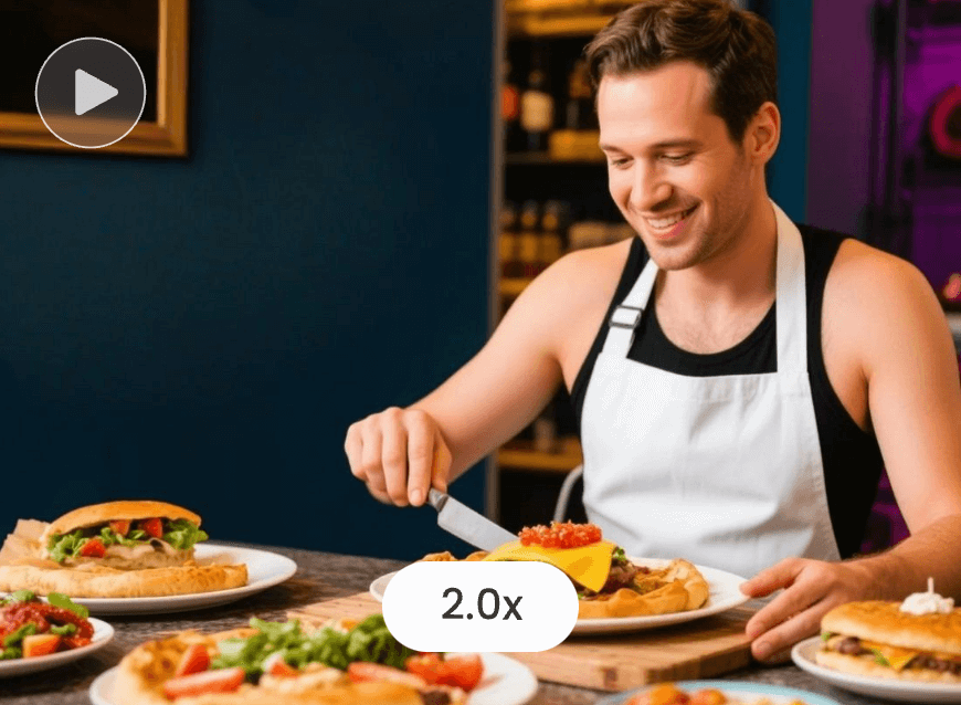 Speed up video for cooking vlog with clipfly video speed controller