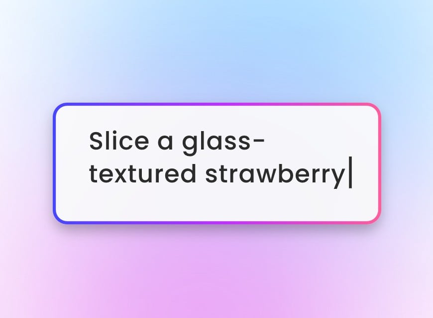 Step 1 enter text to generate a glass strawberry cutting video