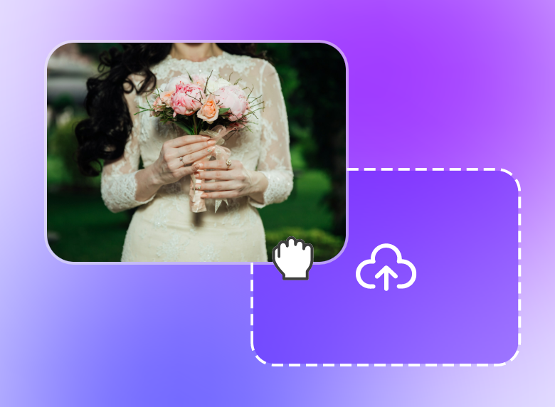 Etapa 1 para o criador de vídeos de convites de casamento carregar seus materiais