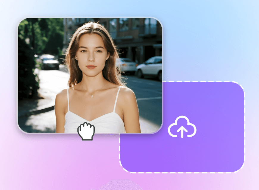 Step 1 upload a girl portrait to Clipfly AI caricature maker