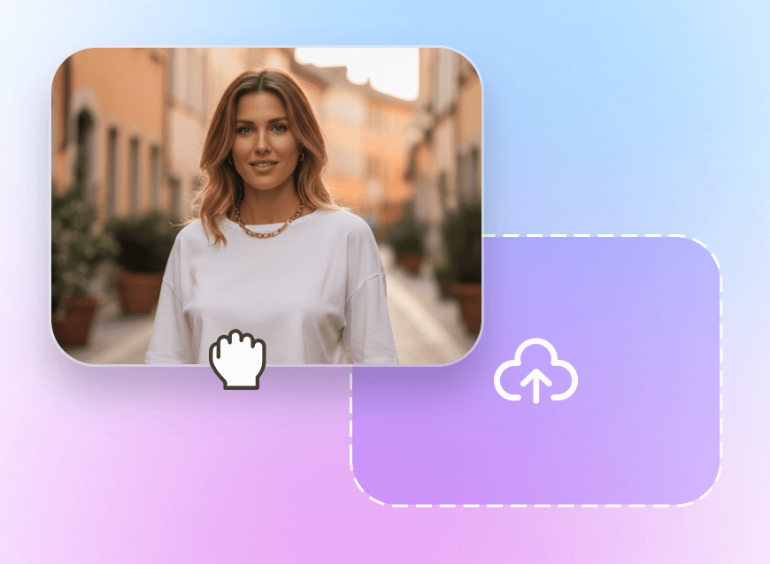 Étape 1 importer une photo montrant une femme en blanc avec les cheveux courts