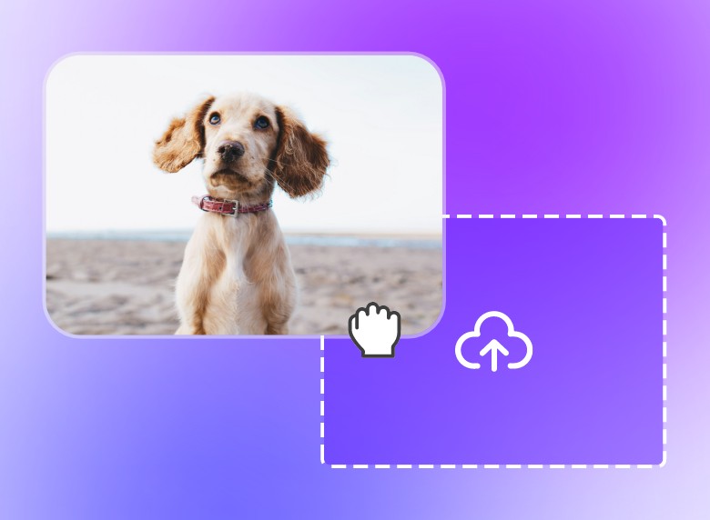 Step 1 upload a video featuring a dog on a beach background