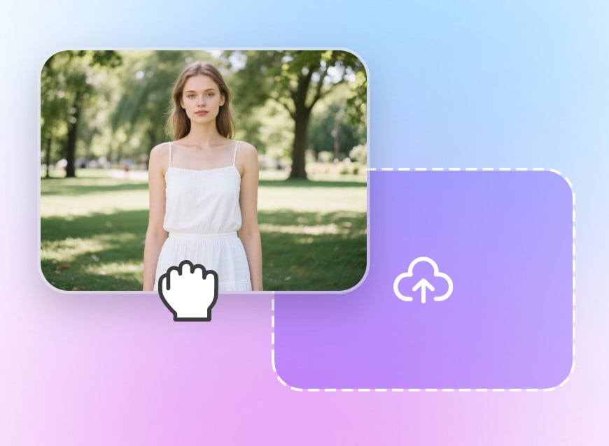 étape 1 importer une image représentant une femme en robe blanche