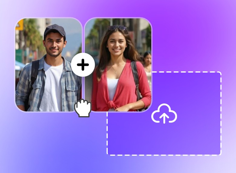 Etapa 1: carregue uma ou duas imagens no gerador de vídeos de beijos Clipfly IA