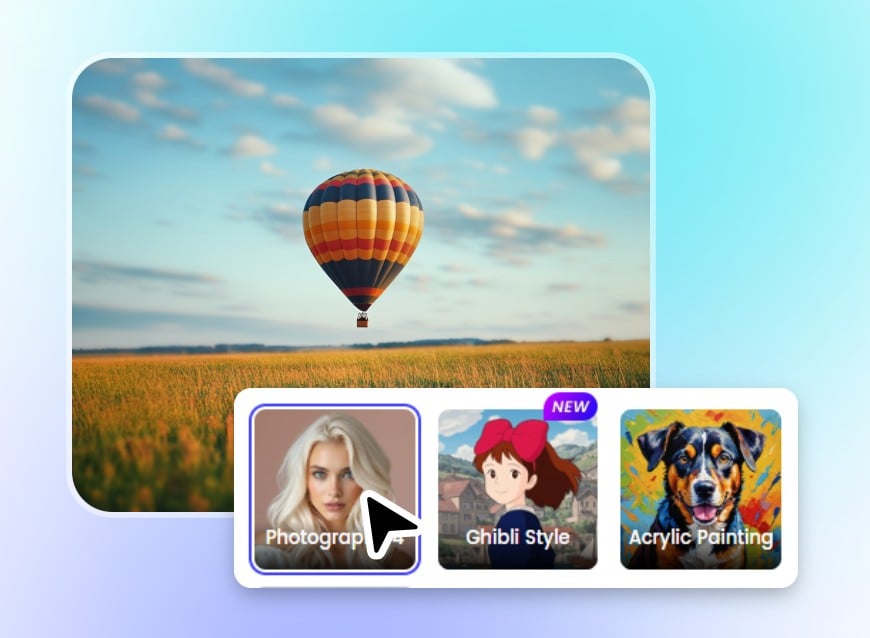 Step 2 choose a style you like and let Clipfly AI image generator create AI pictures for you