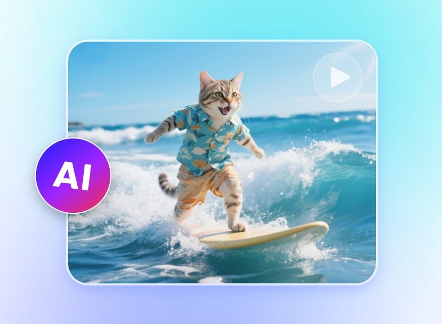 Step 2 generate a surfing cat from text