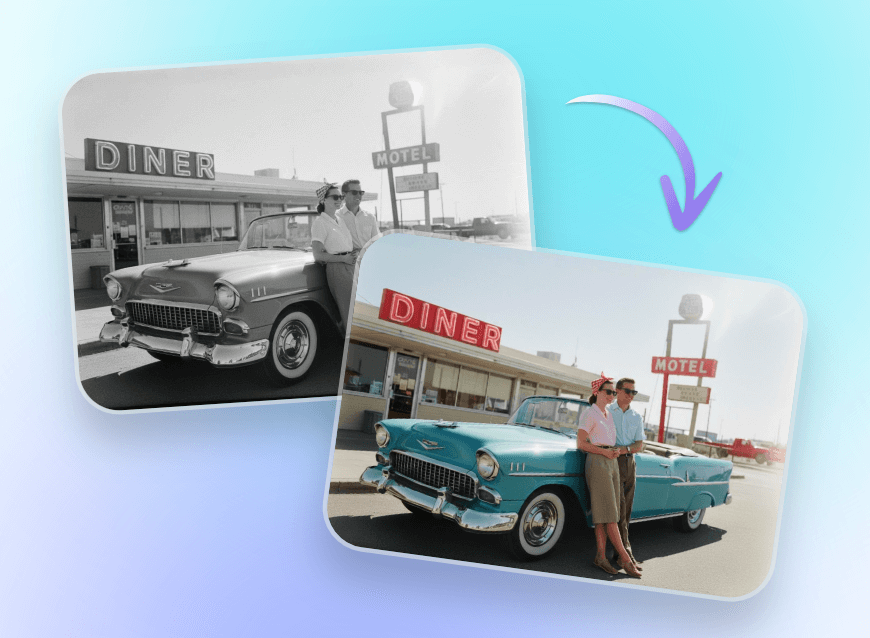 Step 2 turn the black and white photo into color