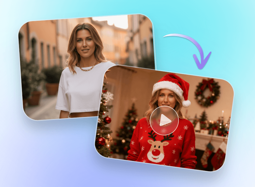 Étape 2 transformer la photo de la femme en une vidéo Noël gratuitement