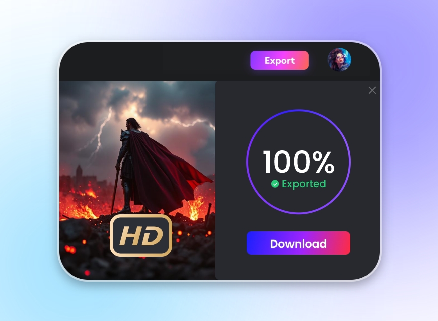 Step 3 download AI generated movie in high quality