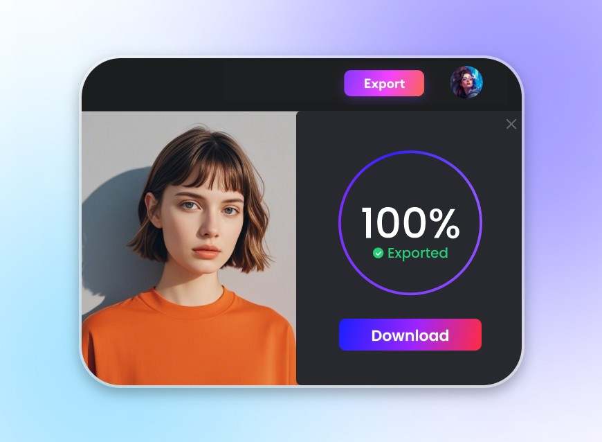 Step 3 download the AI enhanced photo from Clipfly